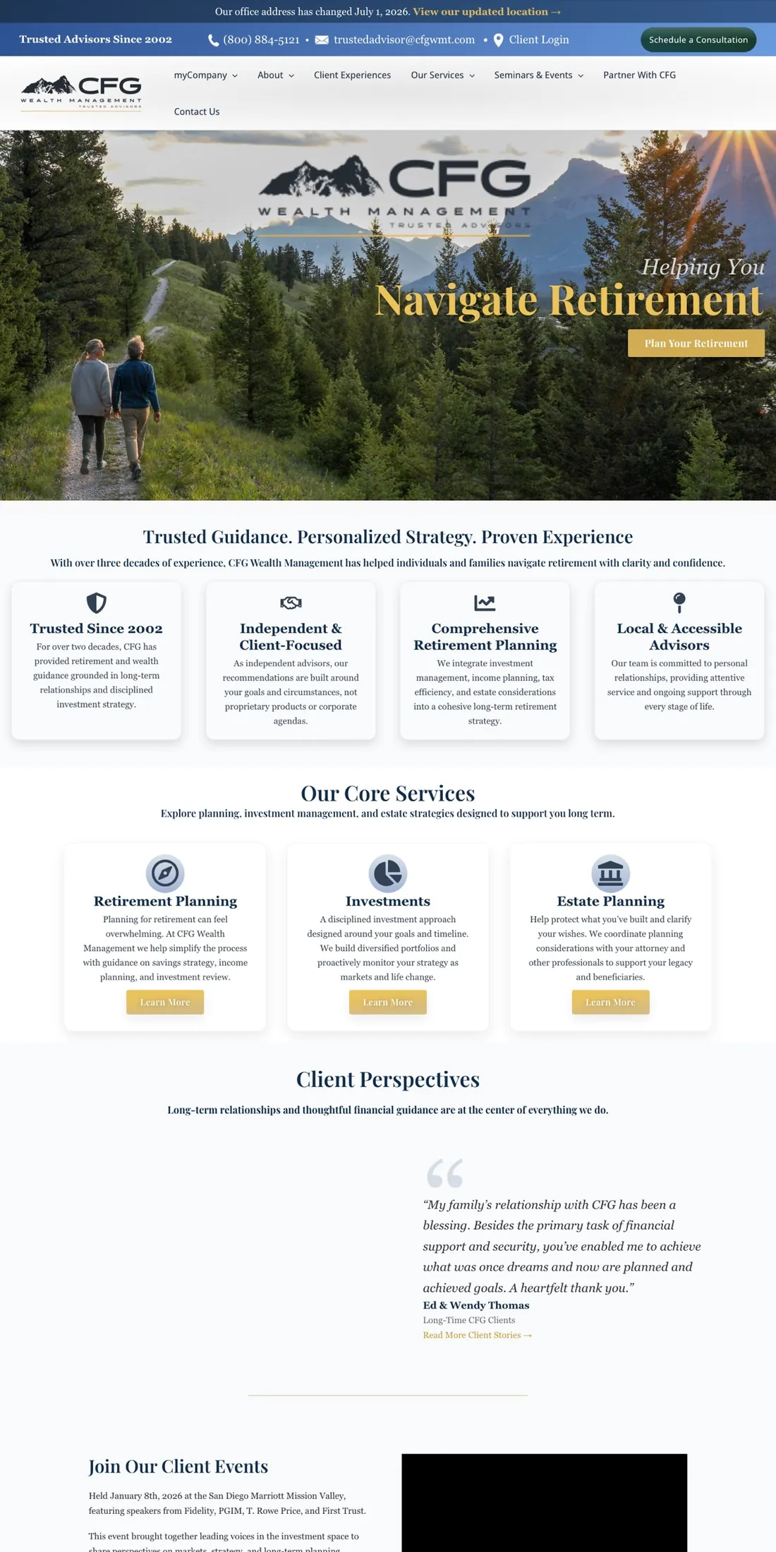 CFGWMT website, after the rebuild